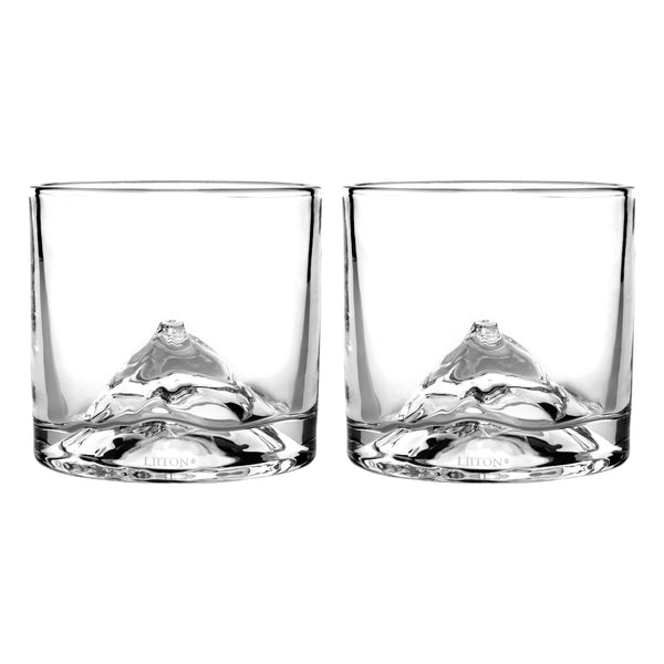 Liiton Mt Fuji Whiskey Glasses Set of 2