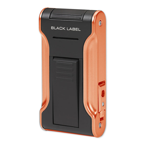 Black Label Flat Flame II Lighter Black & Orange - Brigham & More